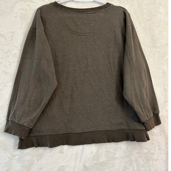 Natural Life Brown Be Happy Top M Womens Pockets Sweatshirt - Picture 2 of 7